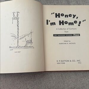 Vintage Hardcover Book 'Honey, I'm Home' cartoons from the Saturday evening post